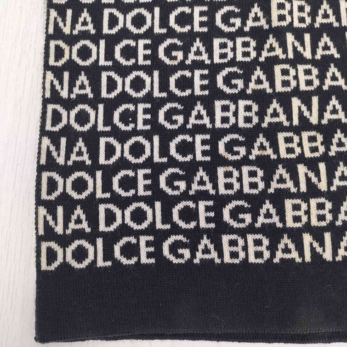 ドルチェアンドガッバーナ DOLCE&GABBANA イタリア製 LANA WOOL ロゴ 総柄 ウール マフラー メンズ