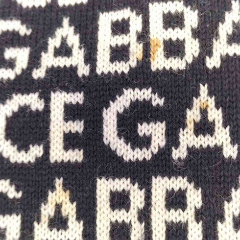 ドルチェアンドガッバーナ DOLCE&GABBANA イタリア製 LANA WOOL ロゴ 総柄 ウール マフラー メンズ
