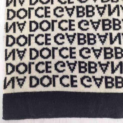 ドルチェアンドガッバーナ DOLCE&GABBANA イタリア製 LANA WOOL ロゴ 総柄 ウール マフラー メンズ