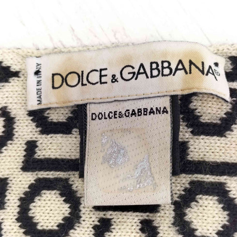 ドルチェアンドガッバーナ DOLCE&GABBANA イタリア製 LANA WOOL ロゴ 総柄 ウール マフラー メンズ
