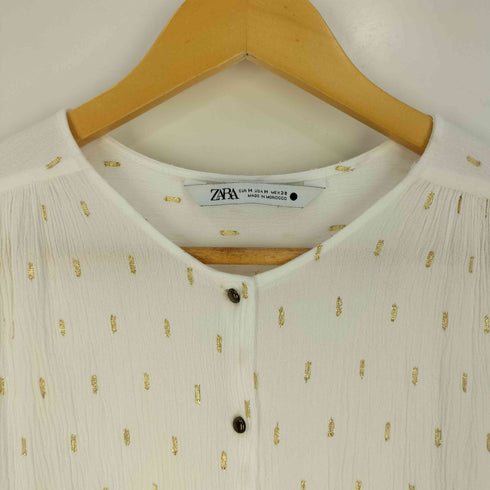 ザラ ZARA ゴールドディテール シャツブラウス レディース import:M