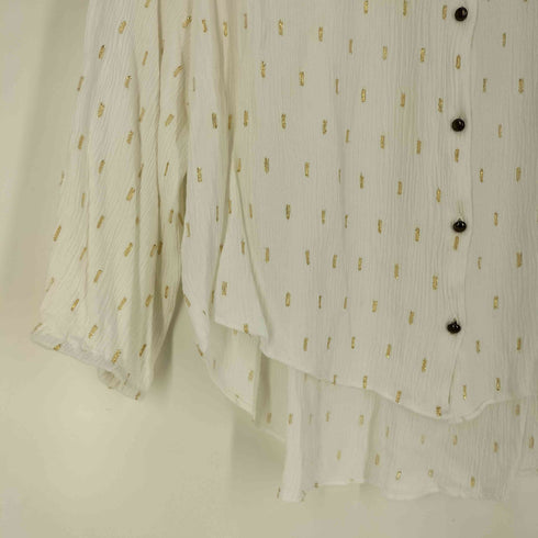 ザラ ZARA ゴールドディテール シャツブラウス レディース import:M