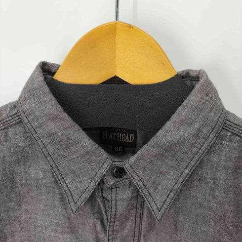 ザフラットヘッド the flat head シャンブレーワークシャツ メンズ US:36
