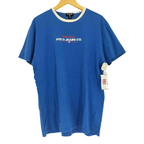 ポロジーンズカンパニーラルフローレン POLO JEANS COMPANY RALPH LAUREN ロゴ 刺繍 リンガー Tシャツ メンズ import:M