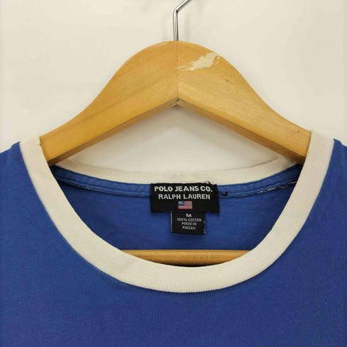 ポロジーンズカンパニーラルフローレン POLO JEANS COMPANY RALPH LAUREN ロゴ 刺繍 リンガー Tシャツ メンズ import:M