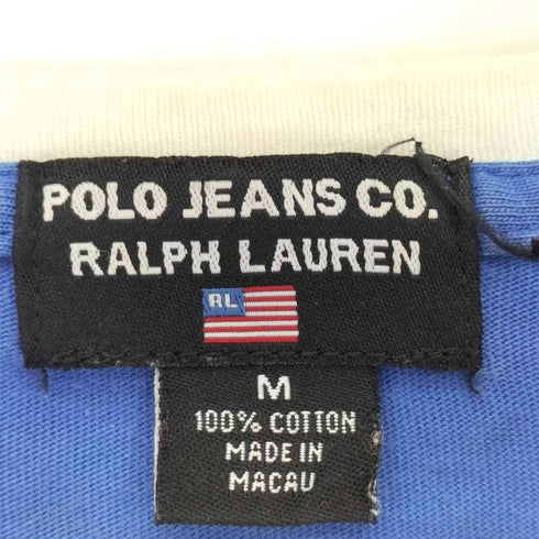 ポロジーンズカンパニーラルフローレン POLO JEANS COMPANY RALPH LAUREN ロゴ 刺繍 リンガー Tシャツ メンズ import:M