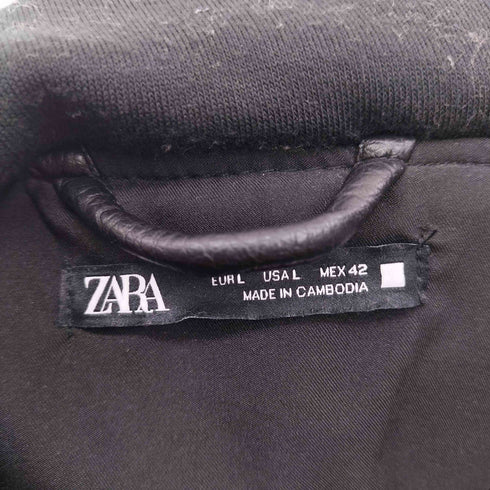 ザラ ZARA HOODED FAUX LEATHER OVERSHIRT メンズ US L
