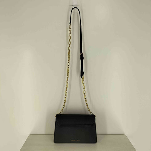 チャールズアンドキース CHARLES&KEITH メタリック プッシュロッククロスボディバッグ レディース