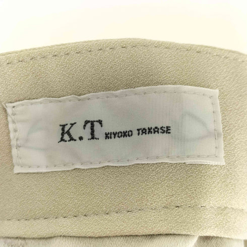 ケーティーキヨコタカセ K.T KIYOKO TAKASE 22SS ストレッチ バック サテン 梨地 タック ワイド パンツ レディース 9