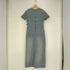 ザラ ZARA バックジップ スリット つぎはぎ デニム ワンピース レディース import:M