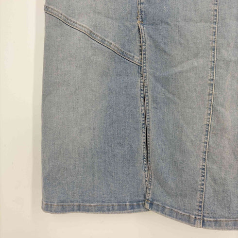 ザラ ZARA バックジップ スリット つぎはぎ デニム ワンピース レディース import:M