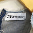 ザラ ZARA バックジップ スリット つぎはぎ デニム ワンピース レディース import:M