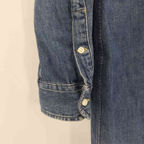 ラルフローレン RALPH LAUREN ポニー刺繍 BD デニムシャツ ワンピース レディース import:M