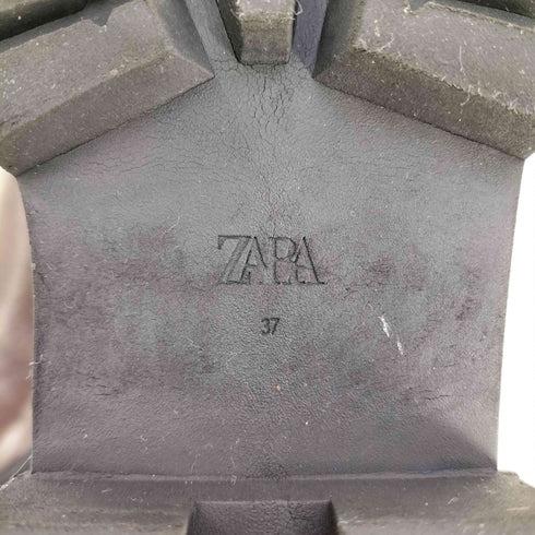 ザラ ZARA トラックソール サイドゴア レザー ショートブーツ レディース EU:37