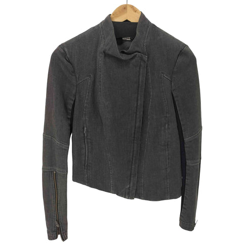 ヘルムートラング HELMUT LANG USA製 デニムライダースジャケット レディース P