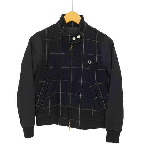 フレッドペリー FRED PERRY 素材切替 中綿 スウィングトップ ダブルジップ ハリントン ジャケット レディース import:S