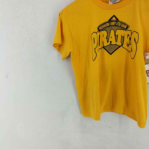 ヘインズ Hanes USA製 PIRATES ナンバリング 両面 クルーネックTシャツ レディース import:L