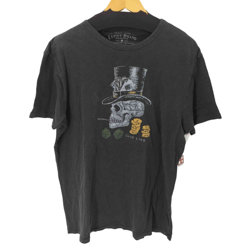 ラッキーブランド LUCKY BRAND スカルプリント S/Sカットソー シングルステッチ メンズ import:L
