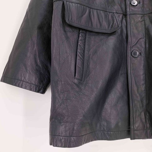 MARUPINO シープレザー フラップ ポケット ジャケット ハーフ コート メンズ JPN:L