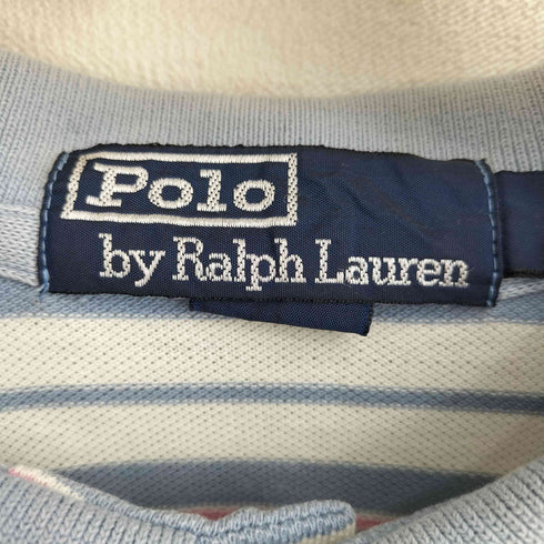 ポロバイラルフローレン Polo by RALPH LAUREN 90s ポニー刺繍 ボーダー 半袖 ポロシャツ レディース import:M