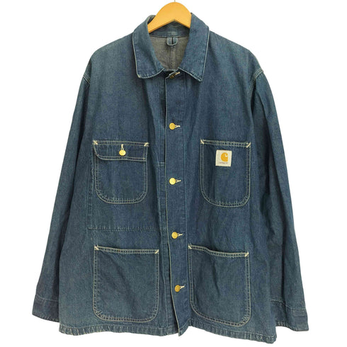 カーハート Carhartt 80s-90s USA製 星型ロゴ 濃紺 Michigan Chore Coat ミシガンチョアコート デニムカバーオール メンズ