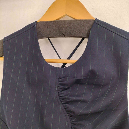 ガニー Ganni 21SS レーヨン ストレッチ ストライプ クロップド トップス レディース FREE