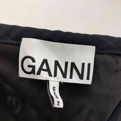 ガニー Ganni 21SS レーヨン ストレッチ ストライプ クロップド トップス レディース FREE