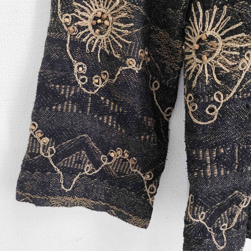 チコズデザイン CHICOS DESIGN 90S コットン混 シルク 刺し子 総柄 刺繍 シャツ レディース 1