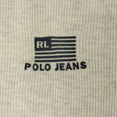 ポロジーンズカンパニーラルフローレン POLO JEANS COMPANY RALPH LAUREN 90S フロント刺繍 S/S Tシャツ レディース import:L