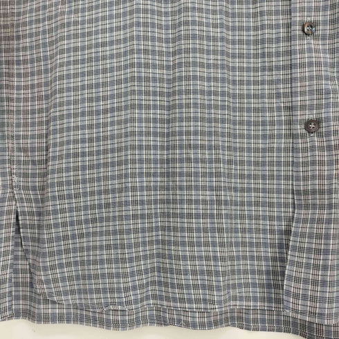エルメネジルドゼニア Ermenegildo Zegna イタリア製 コットンリネン オーバーサイズ半袖チェックシャツ メンズ import:XL