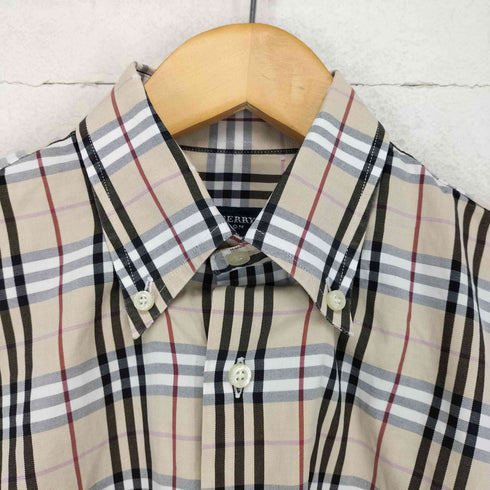 バーバリーロンドン BURBERRY LONDON ノバチェック総柄 ボタンダウン半袖シャツ メンズ JPN:S