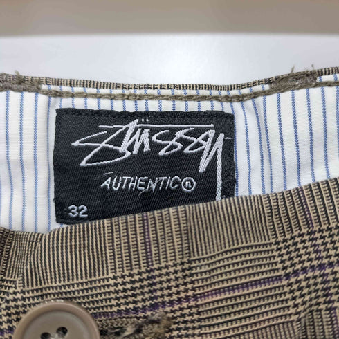 ステューシー Stussy チェック クロップドパンツ メンズ 32