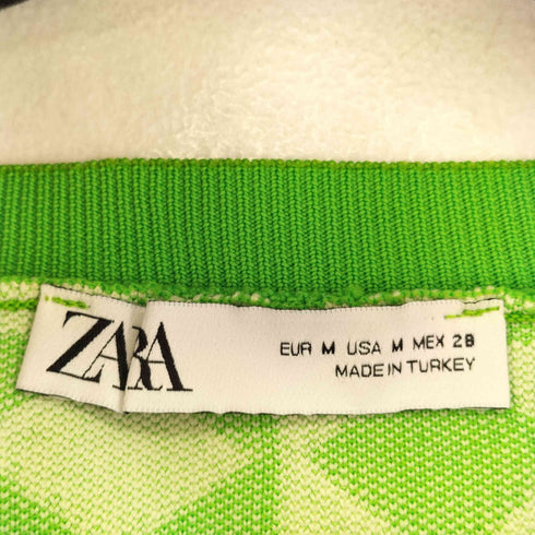 ザラ ZARA 総柄 クロップド ニットベスト レディース US M