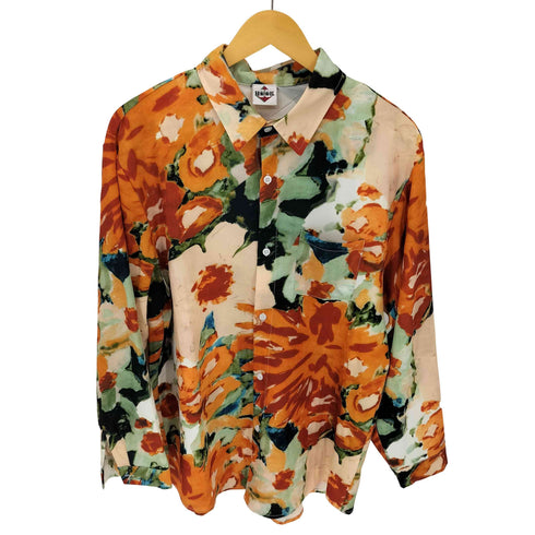 フック HOOK フロントポケット 総柄 L/S シャツ メンズ import:XL