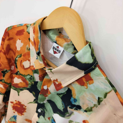 フック HOOK フロントポケット 総柄 L/S シャツ メンズ import:XL