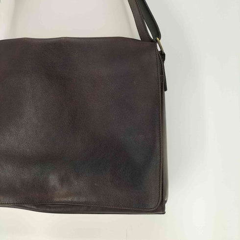 マザーハウス MOTHERHOUSE フラップ レザーショルダーバック メンズ