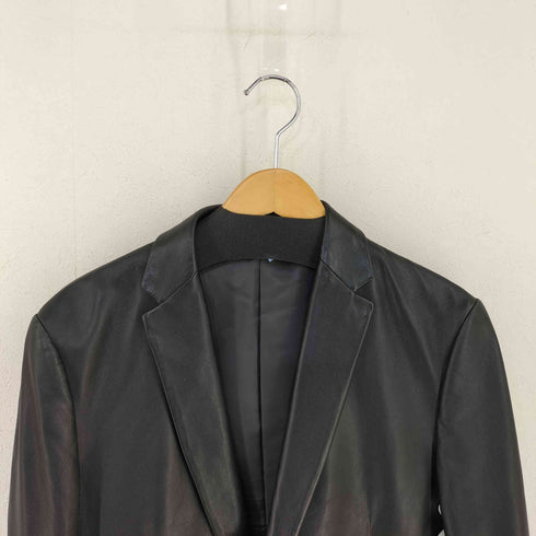 カルバンクライン CALVIN KLEIN レザーシングルテーラードジャケット メンズ import:M