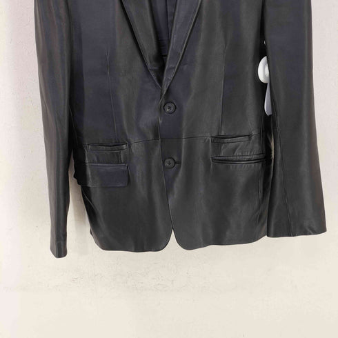 カルバンクライン CALVIN KLEIN レザーシングルテーラードジャケット メンズ import:M