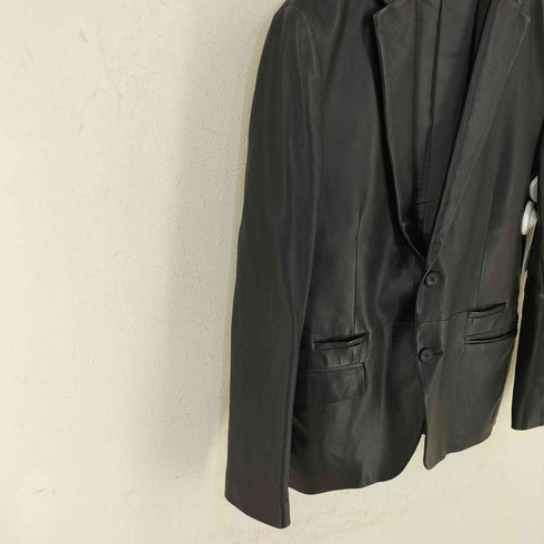 カルバンクライン CALVIN KLEIN レザーシングルテーラードジャケット メンズ import:M