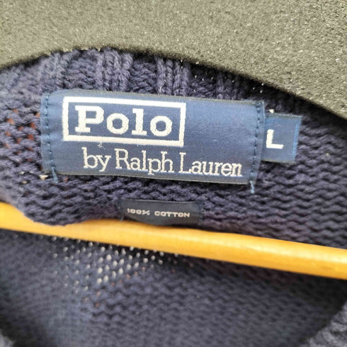 ポロバイラルフローレン Polo by RALPH LAUREN ポニー刺繍 コットンVネックセーター メンズ import:L