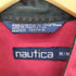 ノーティカ NAUTICA 90S USA製 フロントポケット ロゴ刺繍 ノーカラー シャツ メンズ import:M