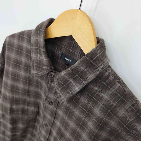 ビームス BEAMS 23AW ヘリンボーンチェック ワークシャツ メンズ JPN:S