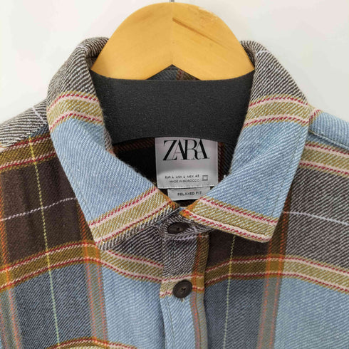 ザラ ZARA L/S チェックシャツ メンズ import:L
