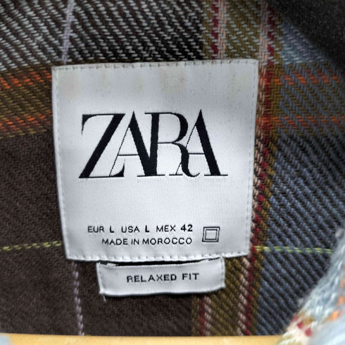 ザラ ZARA L/S チェックシャツ メンズ import:L