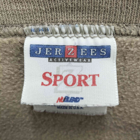 ジャージーズ JERZEES 90-00S USA製 SPORT 2枚タグ 背面 ロゴ刺繍 クルーネック スウェット メンズ import:XL