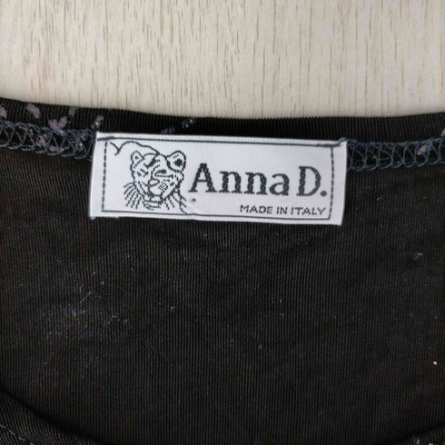 anna d イタリア製 ラメメッシュ カットソー レディース
