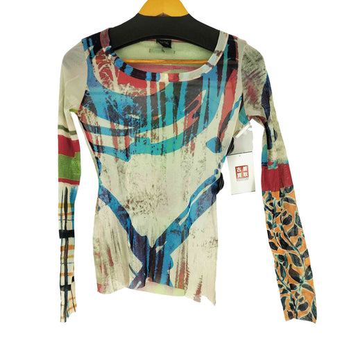 ジャンポールゴルチエフェム Jean Paul GAULTIER FEMME 総柄 クルーネック パワーネット レディース 40