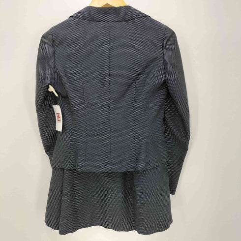 ランバン LANVIN ひし形ドット 1B クロップド テーラードジャケット スカートセットアップ レディース 36