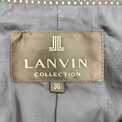 ランバン LANVIN ひし形ドット 1B クロップド テーラードジャケット スカートセットアップ レディース 36