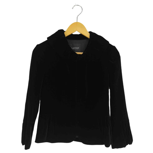 ランバンコレクション LANVIN COLLECTION タックデザイン ベルベット ジャケット レディース 38